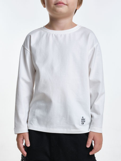 Базовый лонгслив для мальчика 22-6007 белый - Mini maxi фото 33