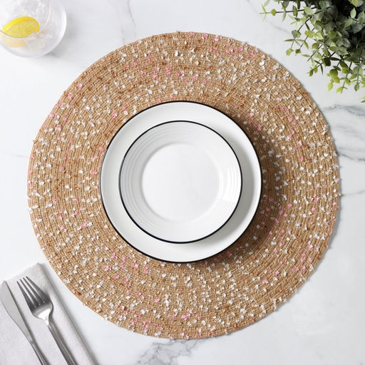 Цена за 12 шт. Салфетка сервировочная на стол Доляна Серпантин, d=38 см, цвет бежевый  фото 7