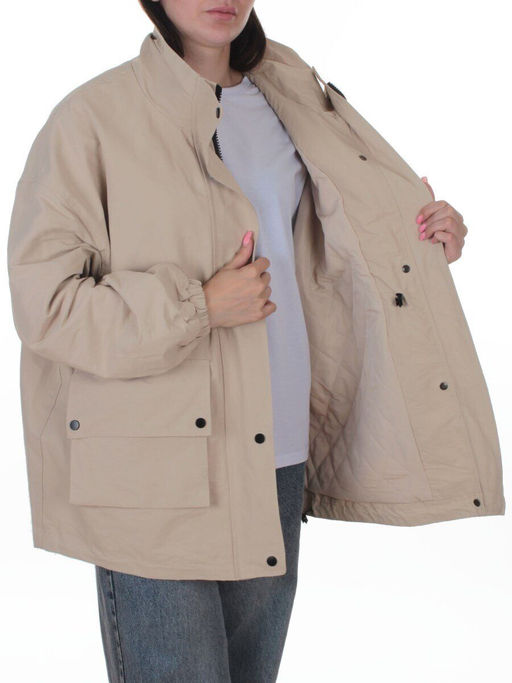 3089 BEIGE Куртка демисезонная женская (100 гр. холлофайбер)