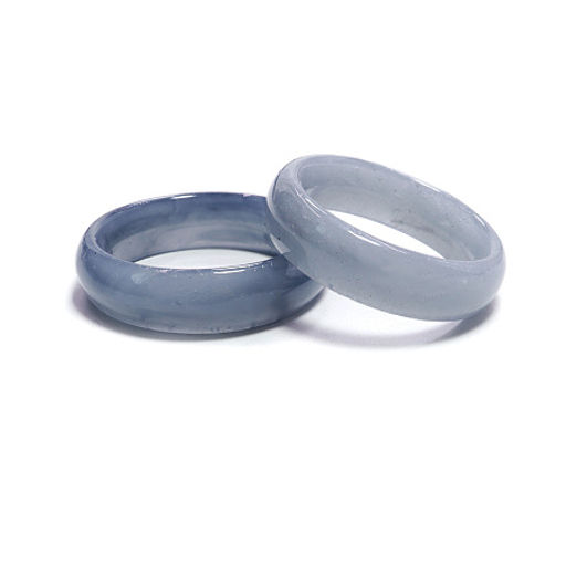 Кольцо из камня гладкий Серый агат темный для везения и счастья размеры 16-19мм