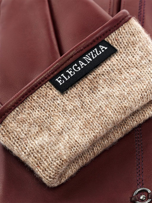 Перчатки женские ш+каш. IS02805-sh bordo - Eleganzza фото 4