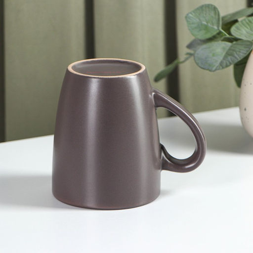 Кружка керамическая Доляна Пастель, 360 мл, цвет коричневый  фото 3