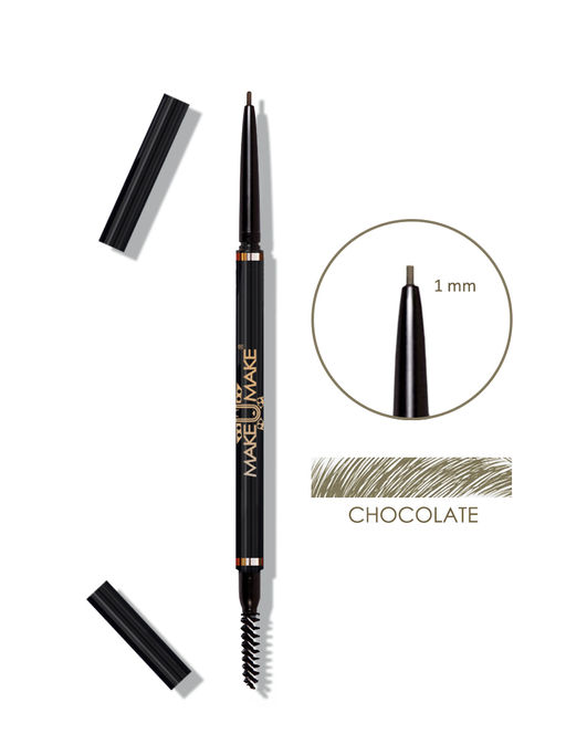Ультратонкий механический карандаш для бровей Chocolate SlimMatic - шоколадный оттенок - Make u make фото 2