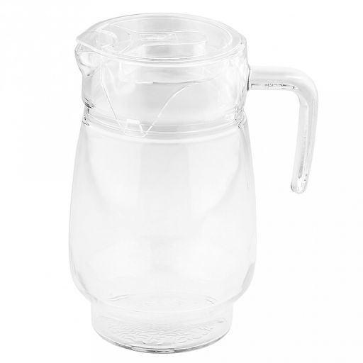 Кувшин стеклянный Фортуна 1,6л, д10,3см, h20,7см, основание д9,5см, прозрачная пластмассовая крышка, Дели Гласс (Deli Glass) (Китай)