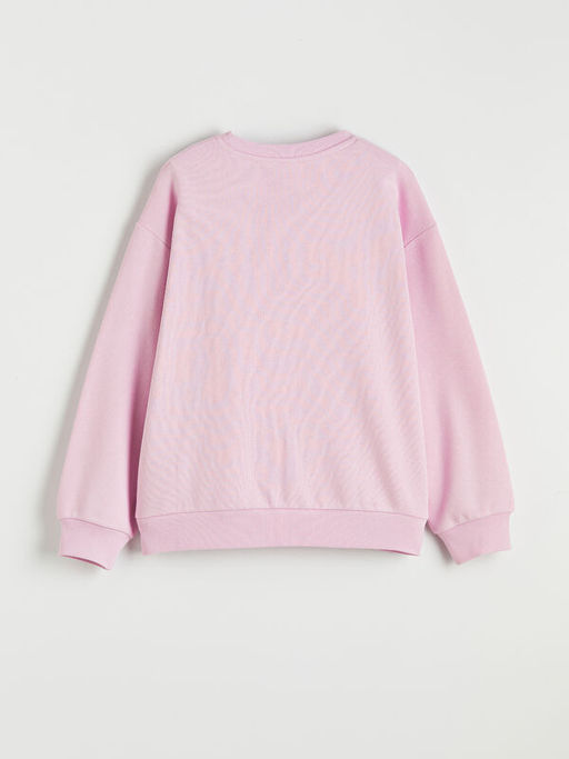 Capyfun Bask?l? K?z ?ocuk Kal?n Sweatshirt