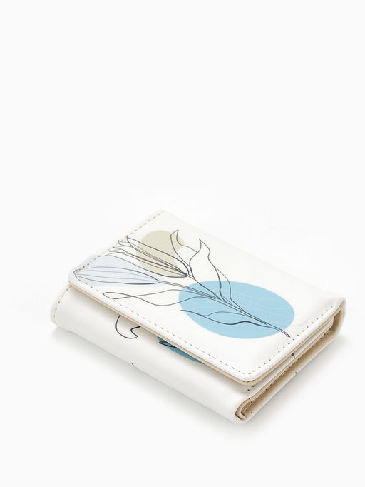 Кошелёк женский на кнопке, 10.5?2.5?8.5 см, с цветочным принтом, разноцветный