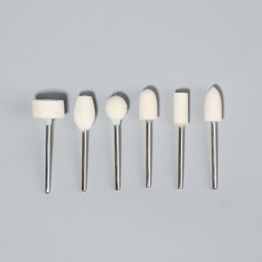 Фрезы войлочные для маникюра в пластиковом органайзере, 12 шт.