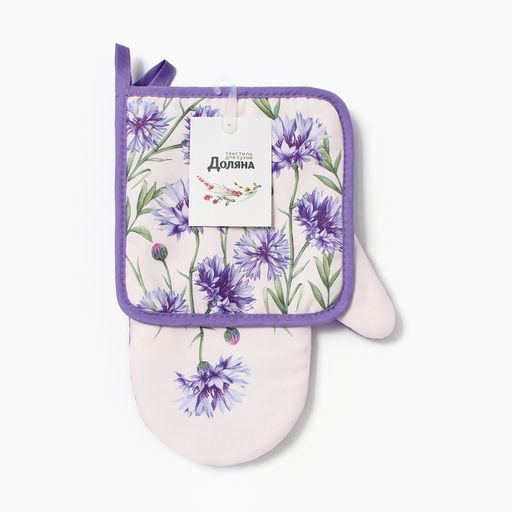 Набор кухонный Василек варежка-прихватка 20?27 см, прихватка 17?17 см 100% п/э