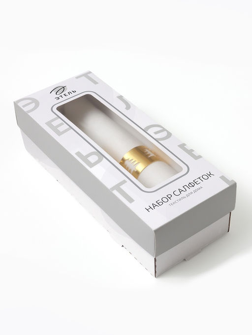 Набор салфеток сервировочных «Этель» Golden deer, 40×40 см - 2 шт., с декоративными кольцами, 100% лён