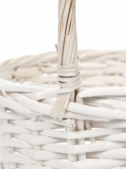 Корзина плетёная для хранения Havu, с ручкой, лоза, белая, набор 2 шт.