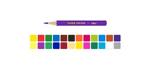 ВКФ Super Набор цветных карандашей, короткие Динозаврик SCP-1024 заточенный 8 х 24 цв