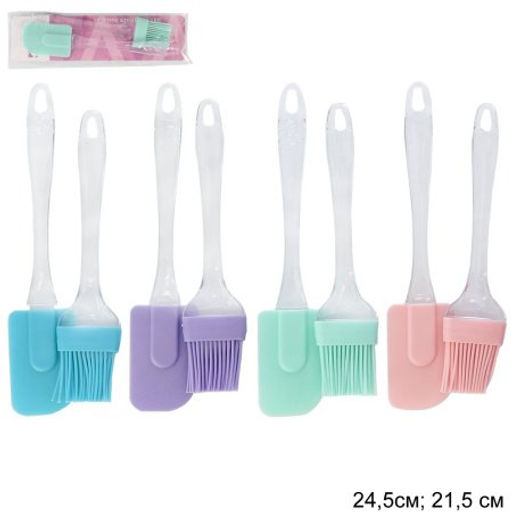 Кисточка и лопатка кулинарная силиконовая 24,5 см / RK-103-1 /уп 60/240/ - Галеонтрейд фото 6