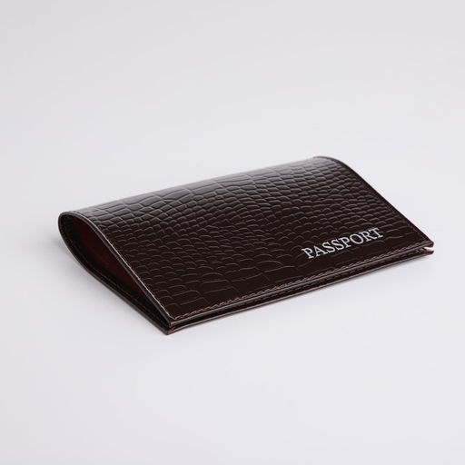 Обложка для паспорта, тёмно-коричневая