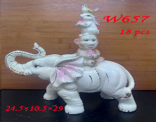 Статуэтка Пирамида: слон, обезьяна, заяц и птица 24х10х29 см / W657 /уп 18/ - Галеонтрейд фото 2