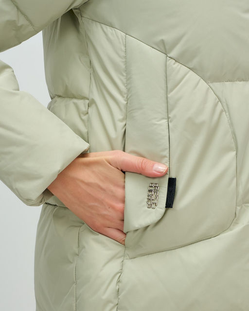 Куртка зимняя женская с капюшоном модная салатового цвета 3193Sl - Visdeer фото 12