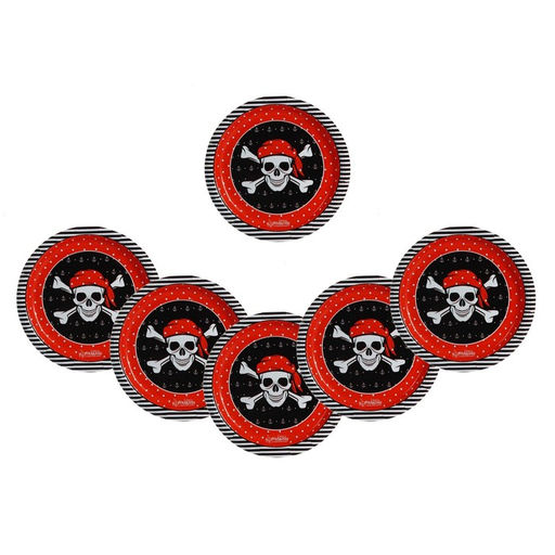Цена за 10 шт. Тарелка одноразовая бумажная «Пиратская» (18 см), на Хэллоуин