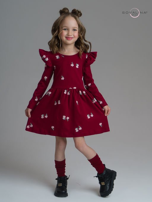 Платье Фея лютики бордо - Sovalina фото 10