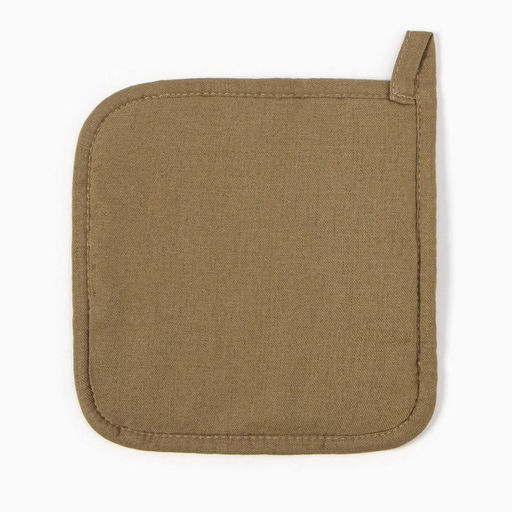 Прихватка Этель ECO, цв. оливковый, 19х19 см, 70% хл, 30% лён, ватин 250 г/м2  фото 3