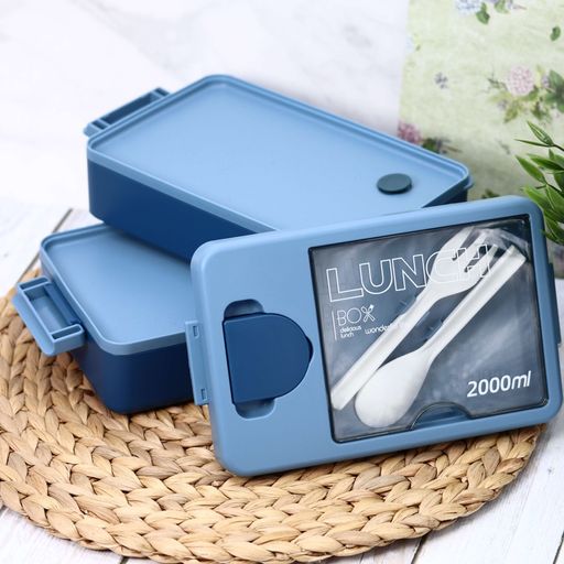 Ланчбокс "Food time", blue, 2 яруса, 2000 мл