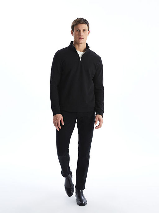 Dik Yaka Erkek Sweatshirt
