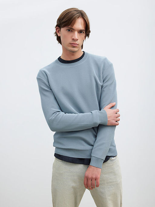 Bisiklet Yaka Erkek Triko Kazak