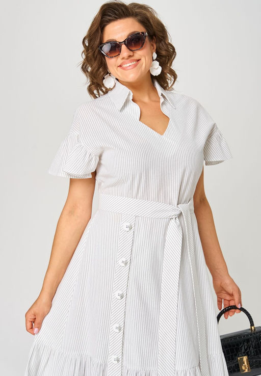 Платье EVA GRANT 7325О белый в полоску