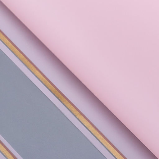 Пленка для цветов, розовый с золотым, 58 см × 10 м