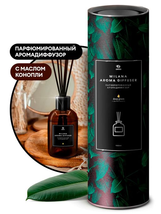 Парфюмированный аромадиффузор (парфюм для дома с палочками) Milana deep green 100 мл