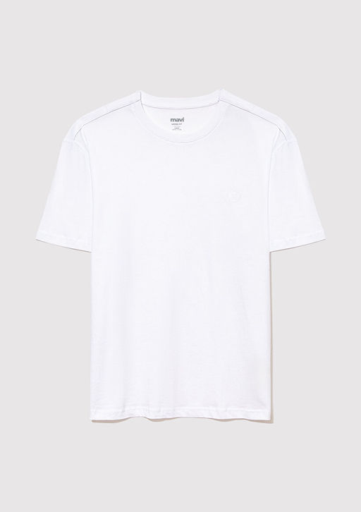 Muhur Logo Nak?sl? Beyaz Erkek Tisort