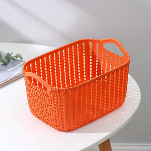Корзина для хранения с ручками Плетение, пластик, 241613 см, персиковая - Simaland фото 7