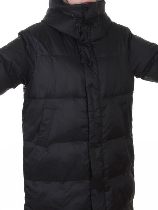 3063 BLACK Пальто пуховое женское оверсайз (утиный пух)