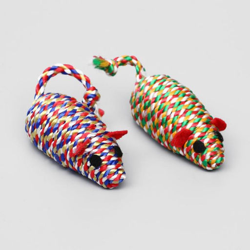 Мышь-погремушка радужная, 7 см, микс цветов - Пижон фото 2