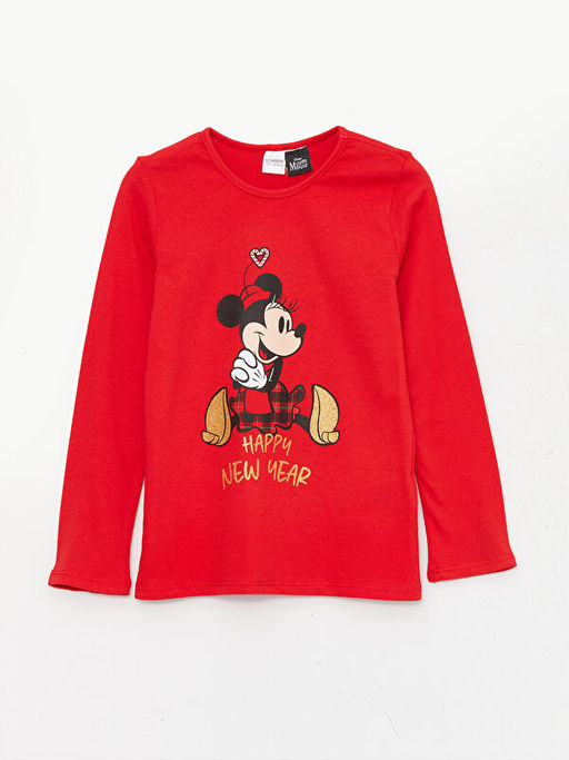 Bisiklet Yaka Minnie Mouse Bask?l? Uzun Kollu K?z ?ocuk Pijama Tak?m? - Waikiki фото 2