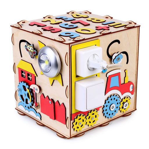 Бизиборд «Кубик» 24×24×24 см