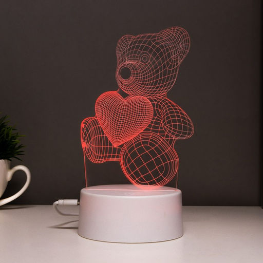 Светильник сенсорный Мишутка LED 7 цветов USB/от батареек белый