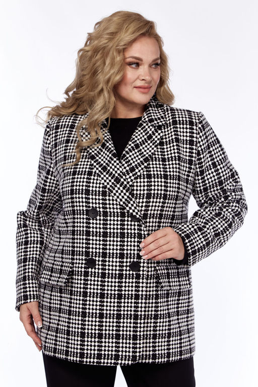 Жакет Элль стиль 2325/1ж черно-белый фото 4