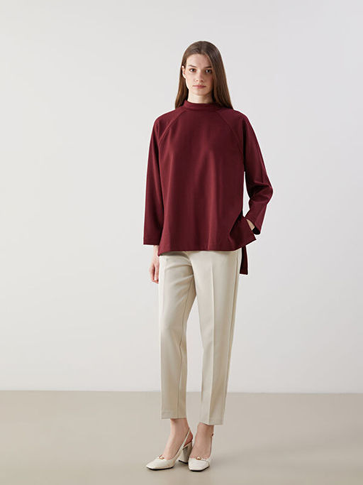 Dik Yaka Oversize Kad?n Sweatshirt Tunik