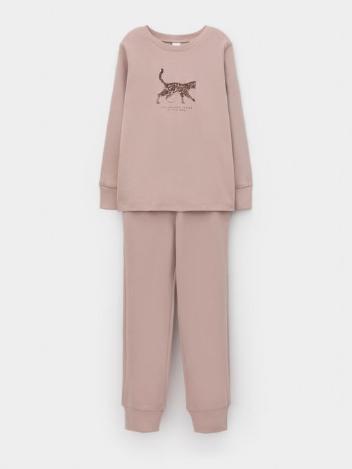 К 1586/24/кофейный(кошка) пижама дет