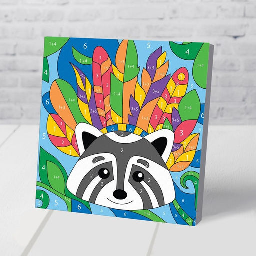 Картина по номерам Енот в перьях 15 15 см - Школа талантов фото 3