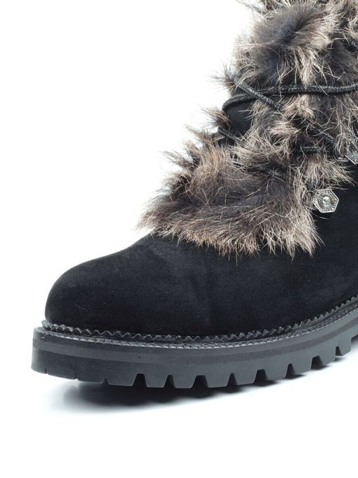 04-AH25-2 BLACK Ботинки зимние женские (натуральная замша, натуральный мех) - Фабричный китай фото 7