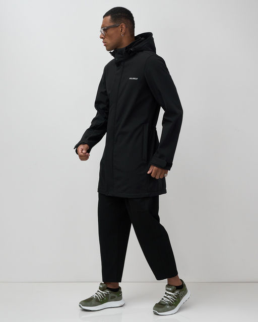 Парка спортивная мужская с капюшоном softshell черного цвета 9565Ch - Mtforce фото 3