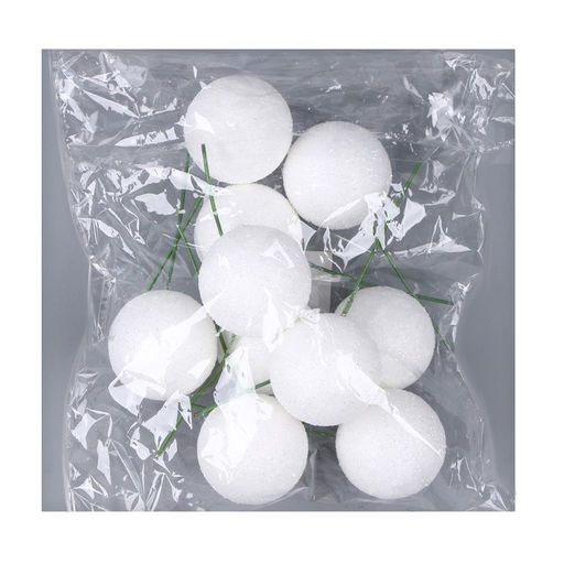 Фигурка для поделок и декора на проволоке «Шар», набор 10 шт., размер 1 шт. — 4×11 см, цвет белый