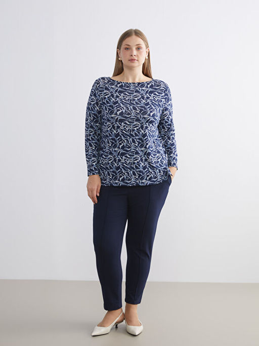 Bisiklet Yaka Desenli Bluz