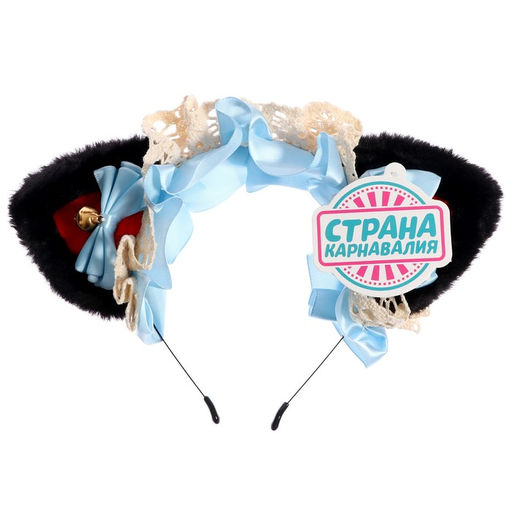Карнавальный ободок Ушки аниме, цвет голубой - Simaland фото 3