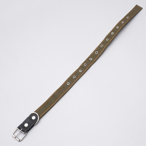 Ошейник брезентовый безразмерный двухслойный, 72 х 3,5 см, ОШ 45-60 см, хаки - Пижон фото 4