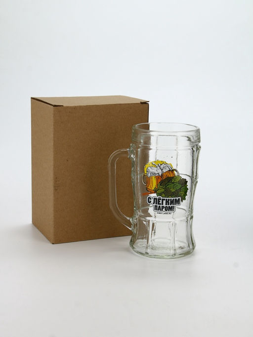 Кружка пивная стеклянная «С легким паром», 500 мл, 18+