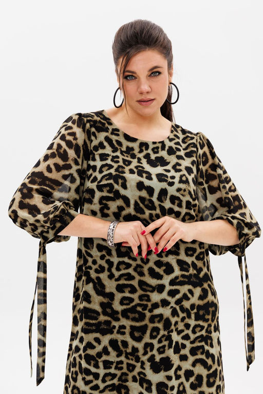 Платье ANELLI 1463 кедровый леопард  фото 5