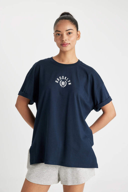 DeFactoFit Футболка Oversize с круглым вырезом и короткими рукавами NBA Brooklyn Nets  фото 3