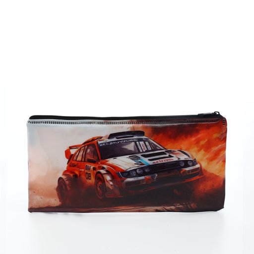 Косметичка-пенал на молнии, с рисунком Авто, коричневая - Simaland фото 2