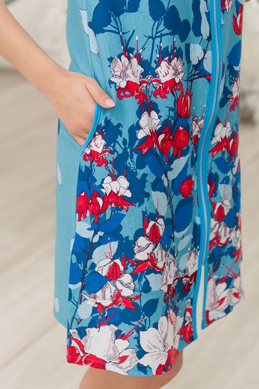 Халат женский из кулирки Лето голубой - Амадэль фото 6